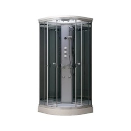 Kompletní sprchový kout Modera | 80×80 cm zrcadlové sklo posuvné dveře čtvrtkruhová