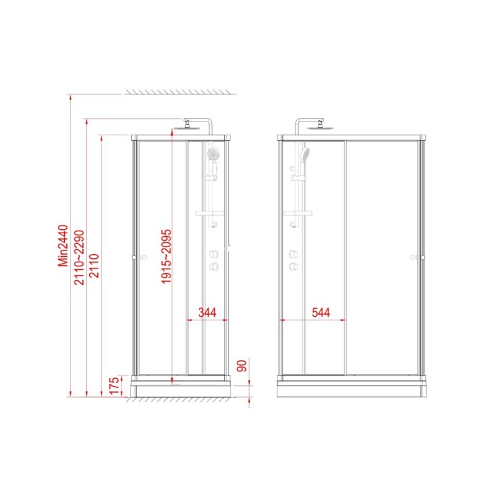 Kompletní sprchový kout Modera | 120×80 cm bílé sklo posuvné dveře obdélníková