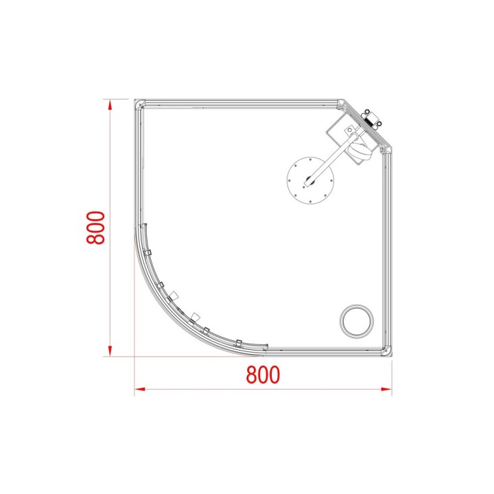 Kompletní sprchový kout Modera | 80×80 cm bílé sklo posuvné dveře čtvrtkruhová