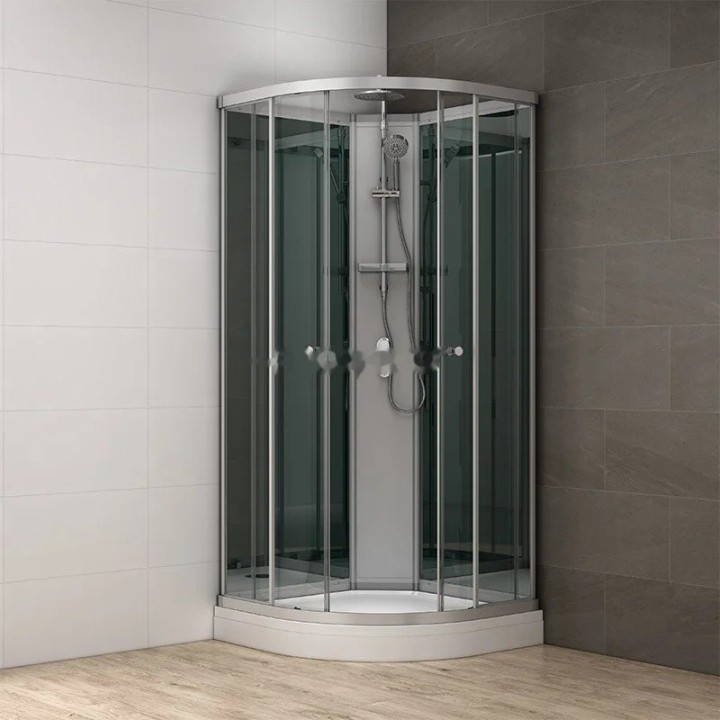 Kompletní sprchový kout Modera | 80×80 cm zrcadlové sklo posuvné dveře čtvrtkruhová