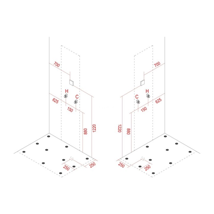 Parní kabina Lusso pro 2 osoby | 140×100 cm bílé sklo otočné dveře obdélníková