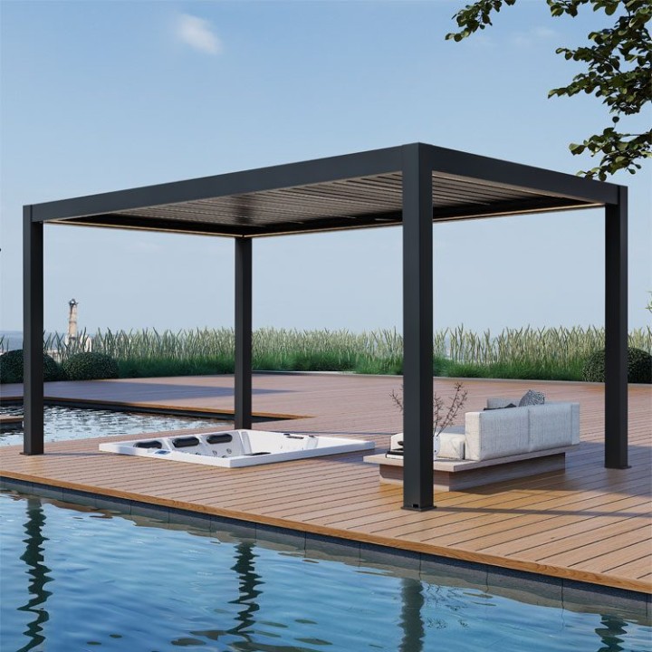 Pergola EAGO AWT P8-3C extreme antracit 3×5 m elektrická