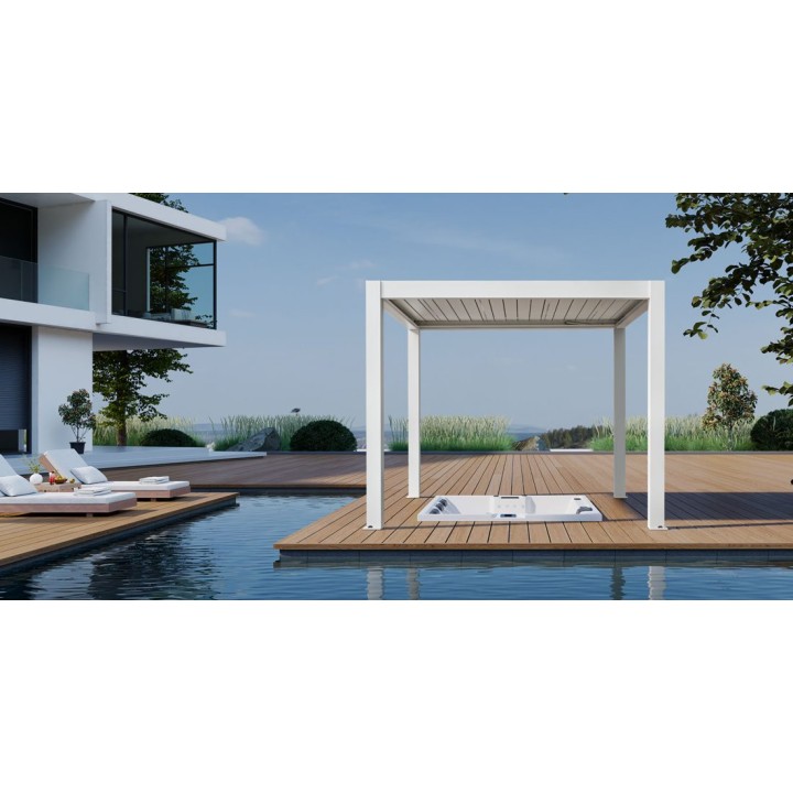Pergola EAGO AWT P8-3A extreme bílá 3×3 m elektrická