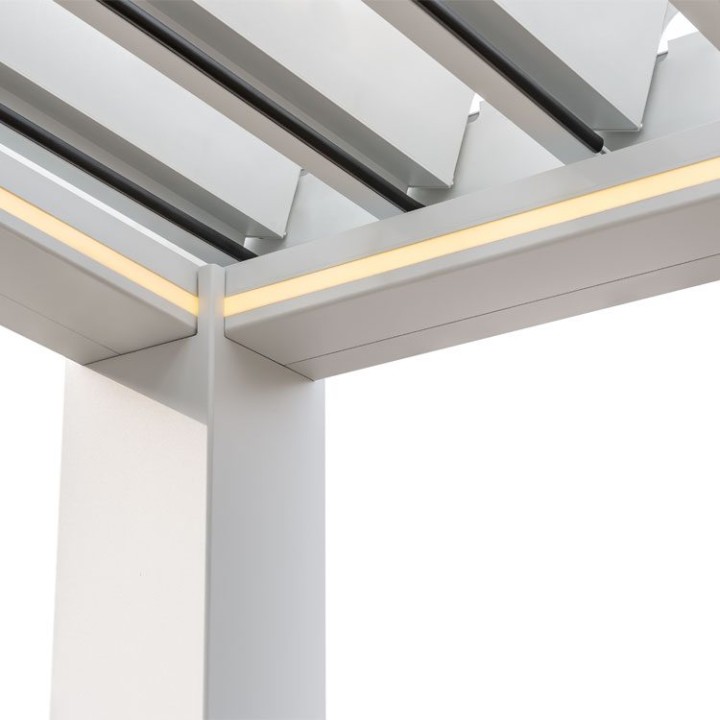 Pergola EAGO AWT P8-3A extreme bílá 3×3 m elektrická