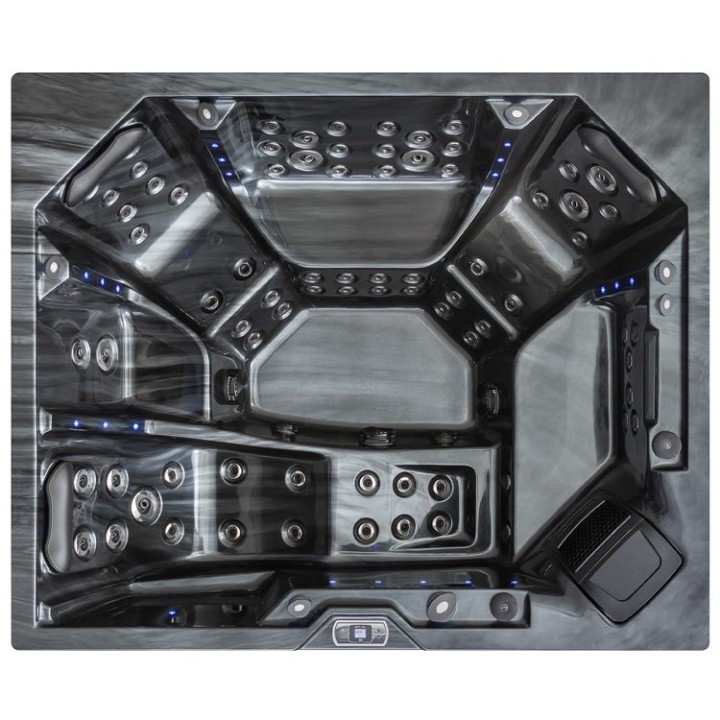Venkovní vířivka EAGO AWT IN-406 premium CloudyBlack 225×185 šedá