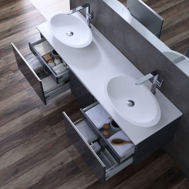 Koupelnový nábytek – set StoneArt Milano ME-1600pro-3 dubový tmavý 160