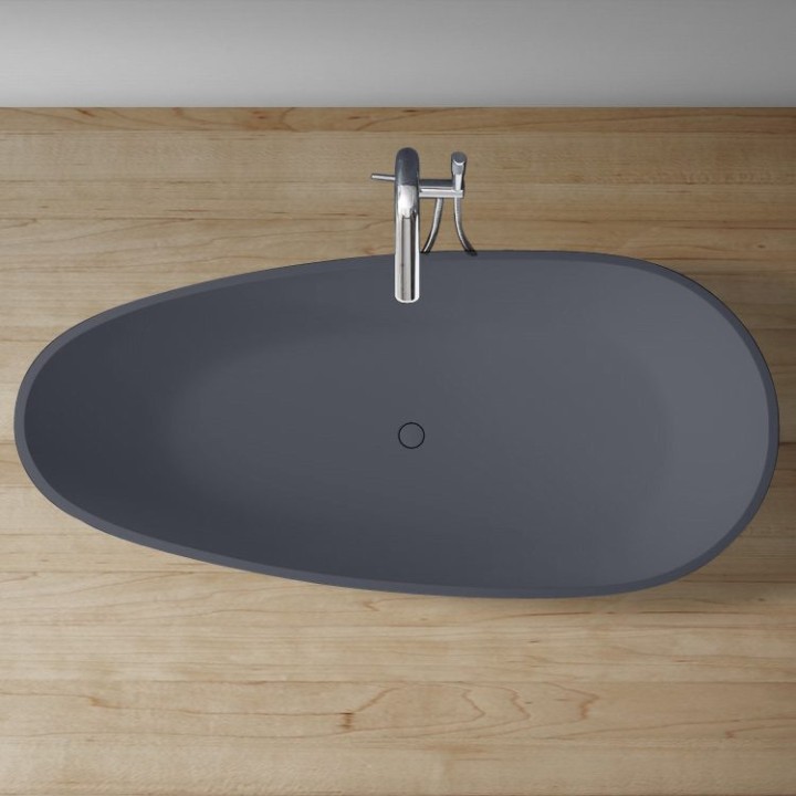 Volně stojící vana StoneArt BS-505 betonově šedá 171×85 matná