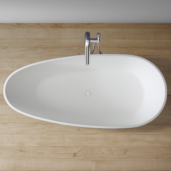 Volně stojící vana StoneArt BS-505 černobílá 171×85 matná