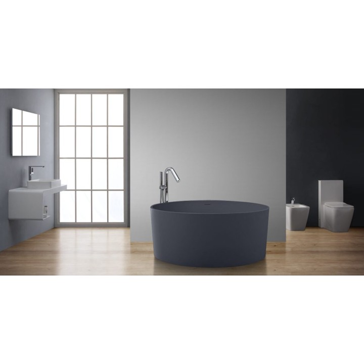 Volně stojící vana StoneArt BS-507 betonově šedá 150×150 matná