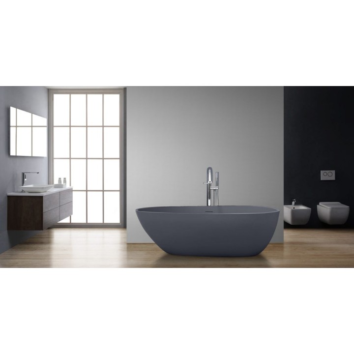 Volně stojící vana StoneArt BS-525 betonově šedá 185×83 matná