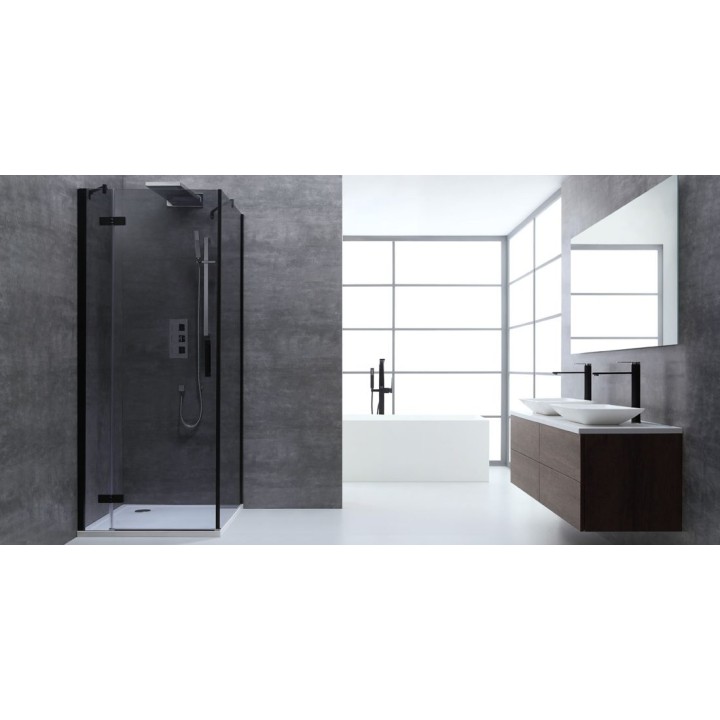 Sprchový kout EAGO AWT LBS1005-B černý 100×100 levé provedení