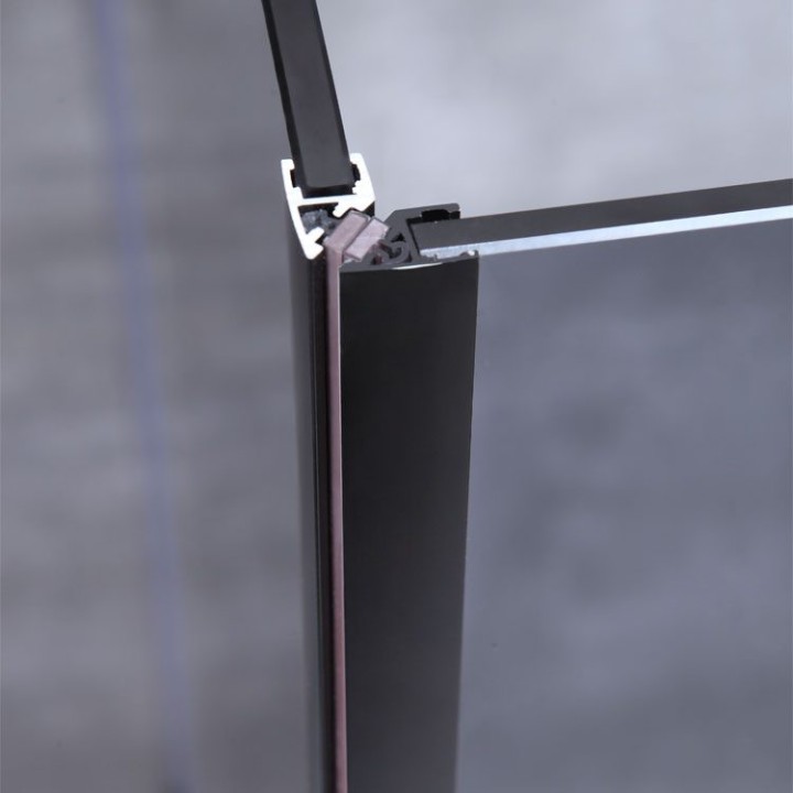 Sprchový kout EAGO AWT LBS1005-B černý 100×100 levé provedení