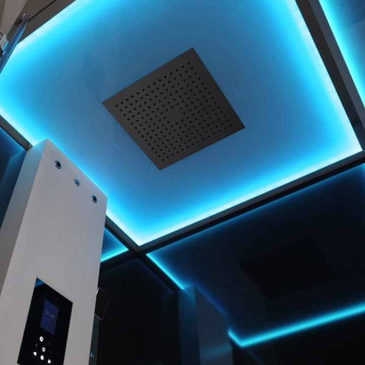 Parní sprchový box EAGO AWT LD206F15 s sprchovou vaničkou černý 100×10
