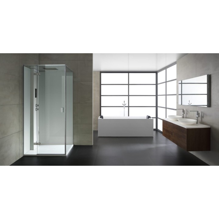 Parní sprchový box EAGO AWT LD206F15 bílý 100×100 pravé provedení