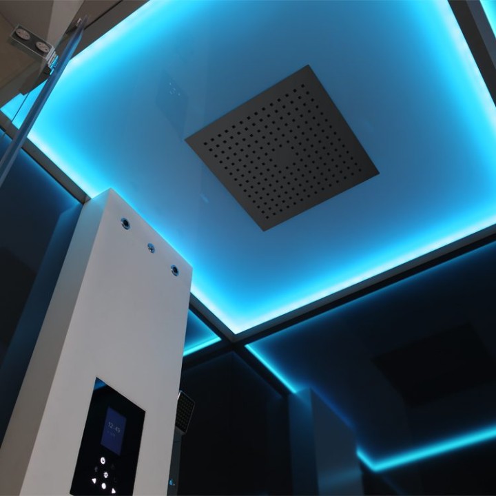 Parní sprchový box EAGO AWT LD209F15 černý 100×100