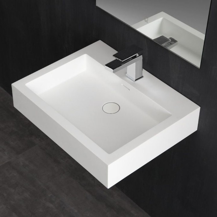 Umyvadlo StoneArt LP4506 z minerálního kamene bílé 60×48 lesklé