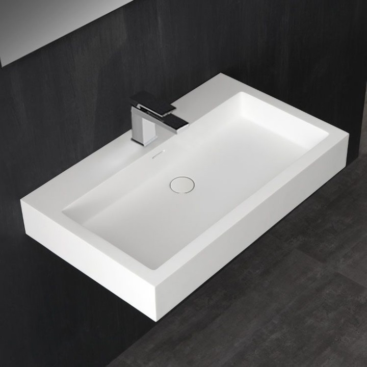 Umyvadlo StoneArt LP4508 z minerálního kamene bílé 80×48 lesklé