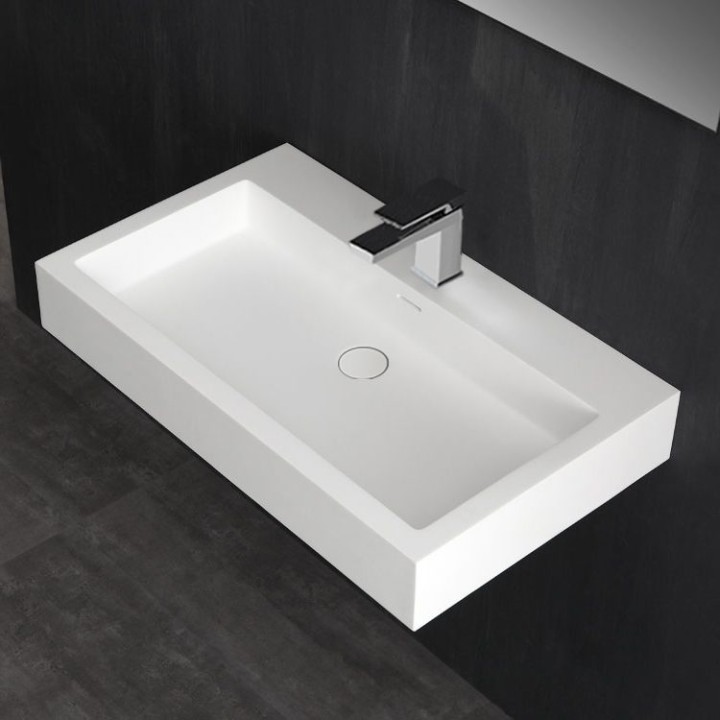 Umyvadlo StoneArt LP4508 z minerálního kamene bílé 80×48 matné