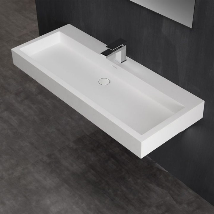 Umyvadlo StoneArt LP4512 z minerálního kamene bílé 120×48 matné
