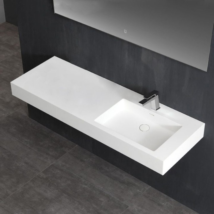 Umyvadlo StoneArt LP4514R z minerálního kamene bílé 140×48 matné