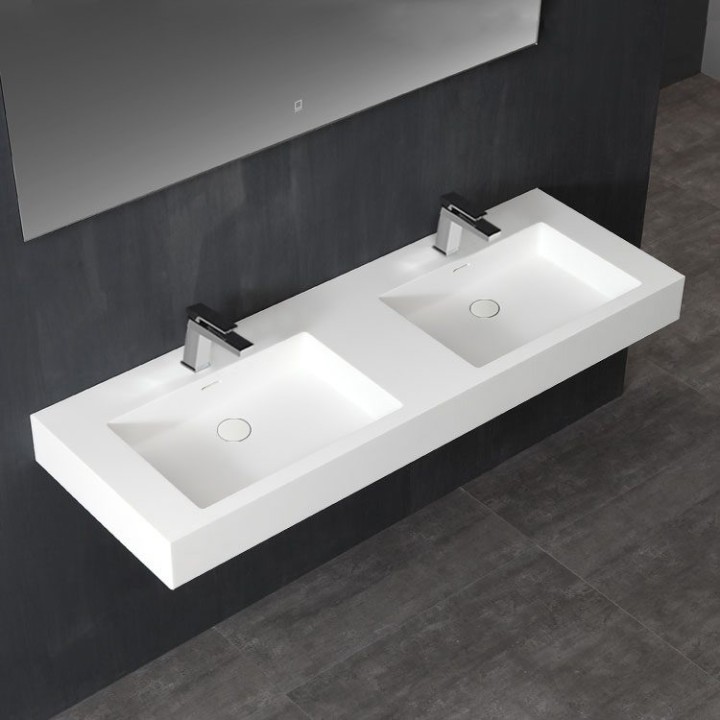Umyvadlo StoneArt LP4514 z minerálního kamene bílé 140×48 matné