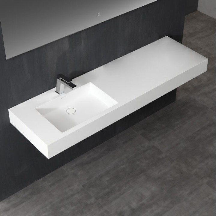 Umyvadlo StoneArt LP4516L z minerálního kamene bílé 160×48 lesklé li