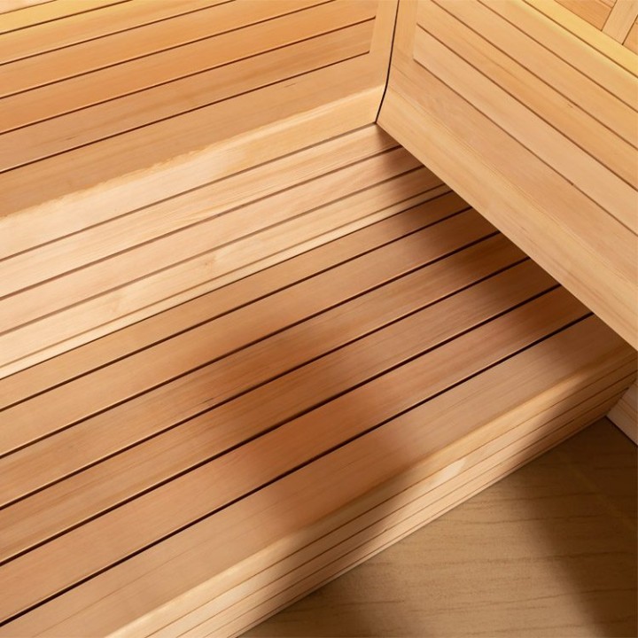 Finská sauna EAGO AWT B1611B hemlock 200×200 9 kW EOS Bi-O Cubo