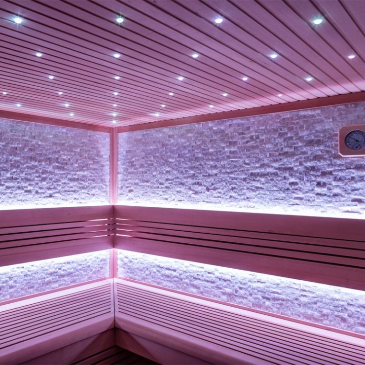 Finská sauna EAGO AWT B1101A hemlock 220×220 9 kW EOS BiO-Cubo