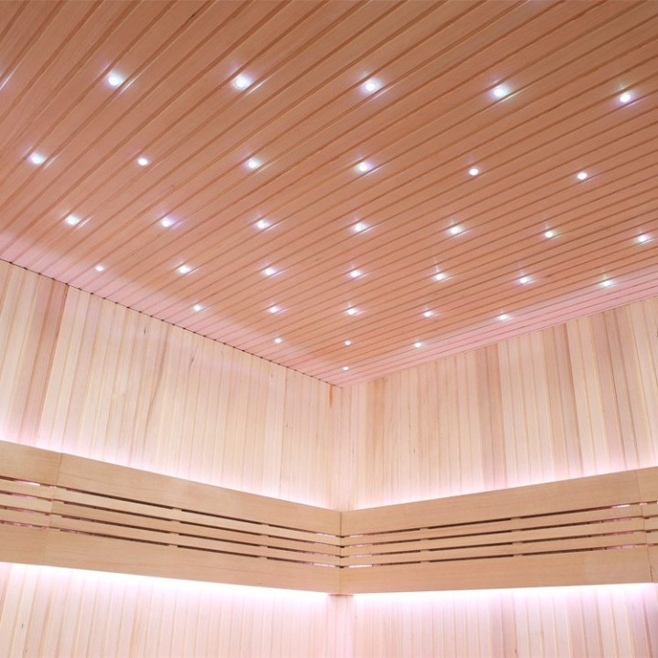 Finská sauna EAGO AWT B1111B hemlock 200×200 9 kW EOS BiO-Cubo