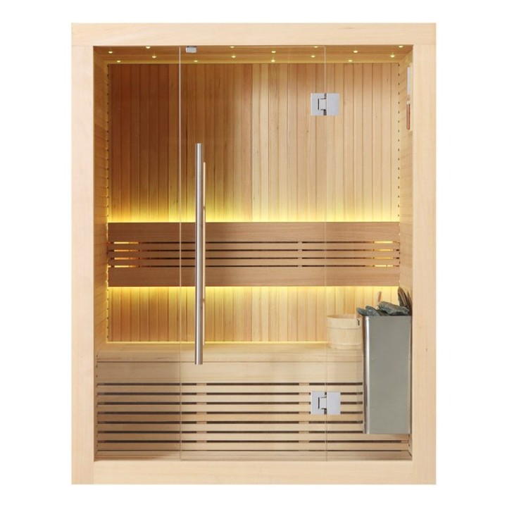 Finská sauna EAGO AWT B1113B hemlock 150×105 4,5 kW TheWall Bi-O