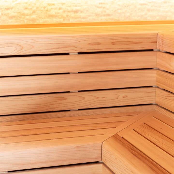 Finská sauna EAGO AWT B1603B červený cedr 200×180 9 kW Virta Bi-O