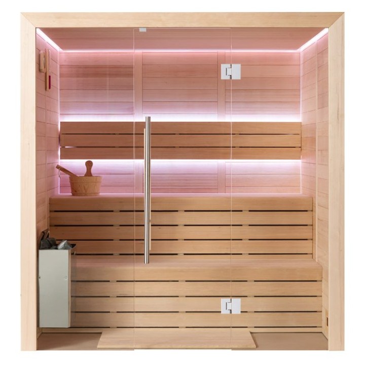 Finská sauna EAGO AWT B1614A hemlock 200×160 9 kW TheWall Bi-O
