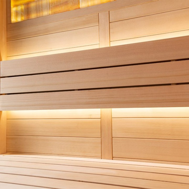 Finská sauna EAGO AWT B1621A hemlock 220×220 9 kW EOS Bi-O Cubo
