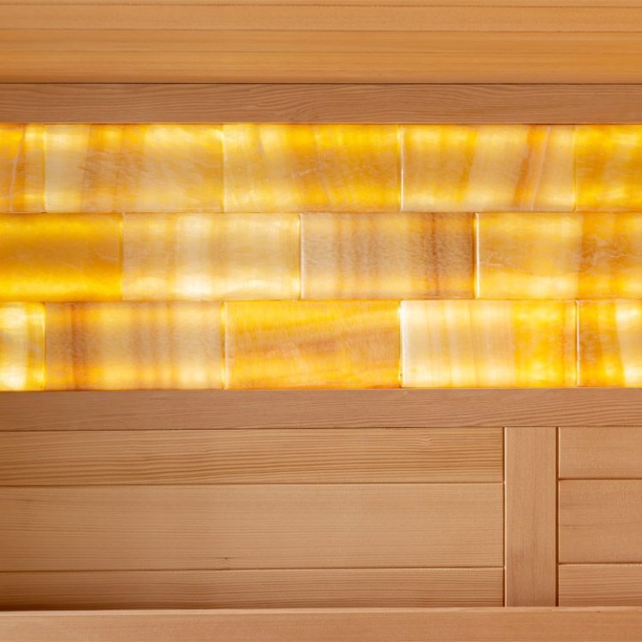 Finská sauna EAGO AWT B1621XL hemlock 250×250 9 kW EOS Bi-O Cubo
