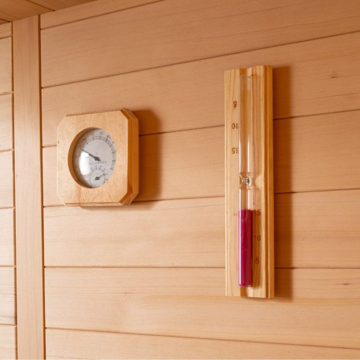 Finská sauna EAGO AWT B1623C hemlock 180×180 9 kW TheWall Bi-O