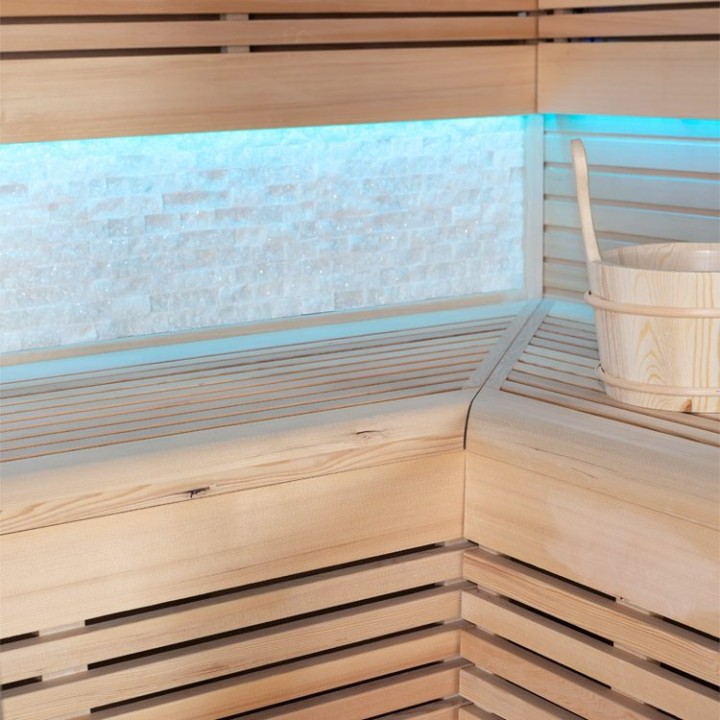 Finská sauna EAGO AWT E1106A hemlock 200×120 6,0 kW TheWall