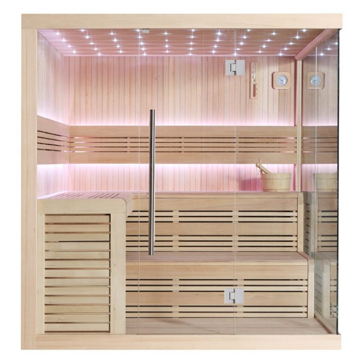 Finská sauna EAGO AWT E1115B hemlock 200×200 bez kamen
