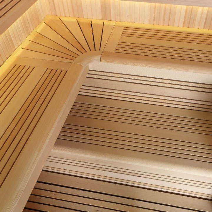Finská sauna EAGO AWT E1115C hemlock 180×180 9 kW Virta