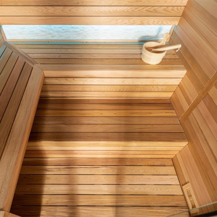 Finská sauna EAGO AWT E1602A červený cedr 220×200 bez kamen