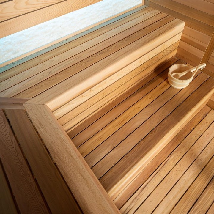 Finská sauna EAGO AWT E1602A červený cedr 220×200 bez kamen