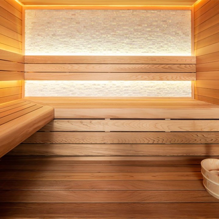 Finská sauna EAGO AWT E1602C červený cedr 180×160 9 kW TheWall