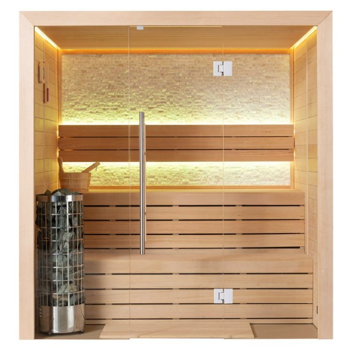 Finská sauna EAGO AWT E1604B hemlock 180×150 6,8 kW Cilindro