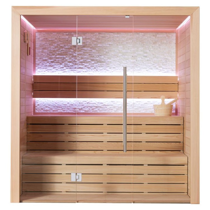 Finská sauna EAGO AWT E1604B červený cedr 180×150 6,8 kW Cilindro