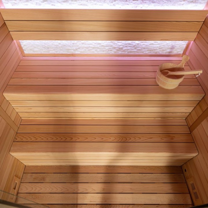 Finská sauna EAGO AWT E1604B červený cedr 180×150 bez kamen