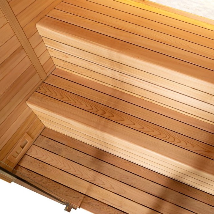 Finská sauna EAGO AWT E1604C červený cedr 160×150 6 kW TheWall