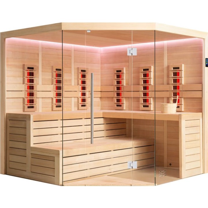 Finská sauna EAGO AWT E1611A-IR hemlock 220×220 bez kamen