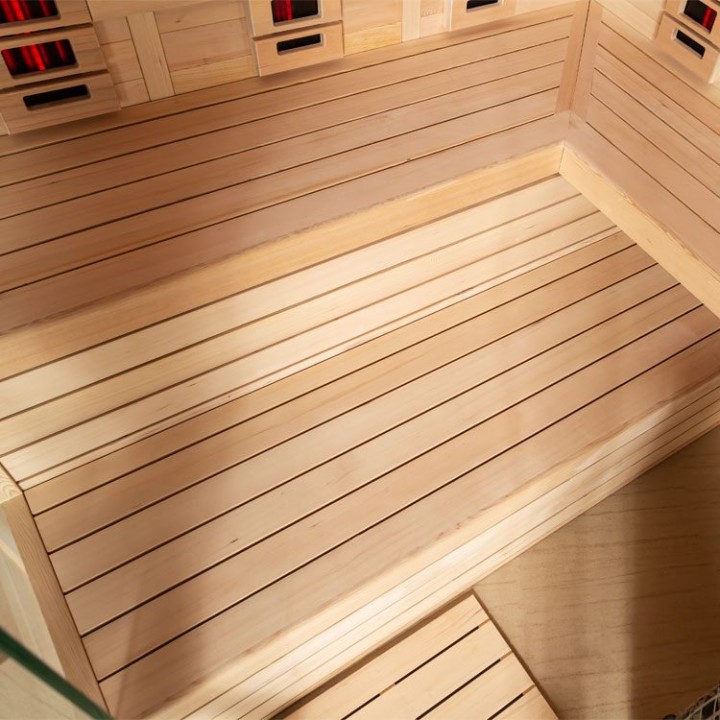 Finská sauna EAGO AWT E1611A-IR hemlock 220×220 bez kamen