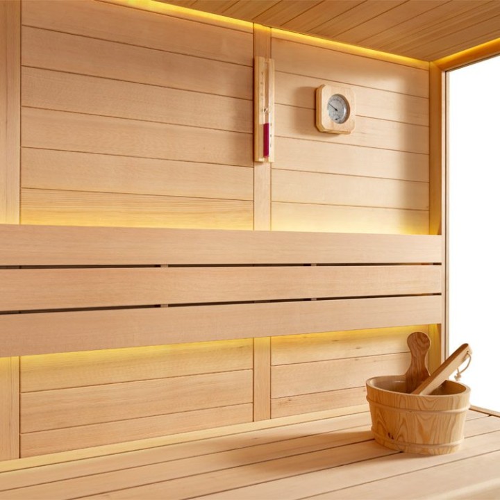 Finská sauna EAGO AWT E1611B hemlock 200×200 bez kamen