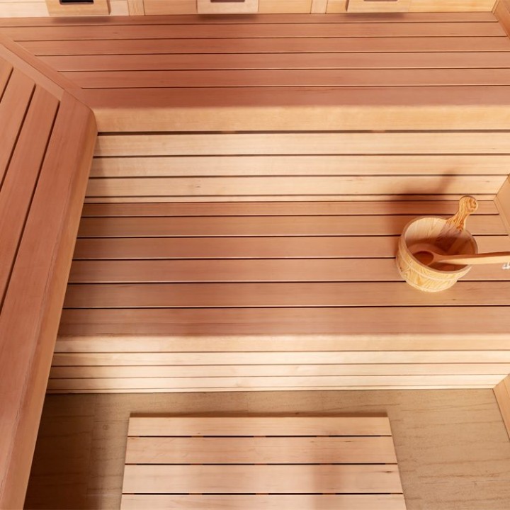 Finská sauna EAGO AWT E1612A-IR hemlock 220×200 bez kamen