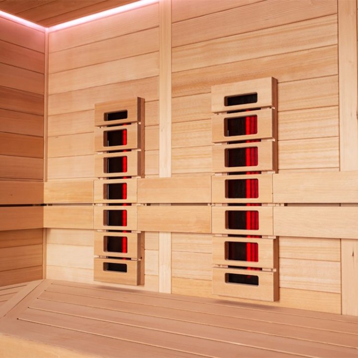 Finská sauna EAGO AWT E1612B-IR hemlock 200×170 9 kW Cilindro